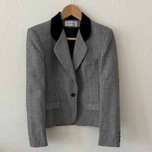 Vintage Evan Picone Women’s XS/S Grey Houndstooth structured jacket/blazer